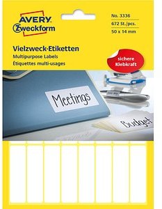 672 AVERY Zweckform Etiketten 3336 weiß 50,0 x 14,0 mm