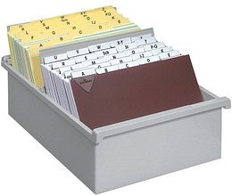 HAN Karteikasten DIN A5 für 1.300 Karteikarten grau ohne Deckel