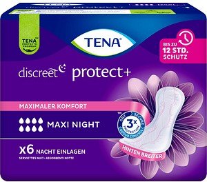 TENA Slipeinlagen discreet protect+ MAXI NIGHT für Slip, 6 St.