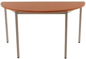 SODEMATUB Mehrzwecktisch kirschbaum, alu halbrund, Vierkantrohr alu, 140,0 x 70,0 x 74,0 cm