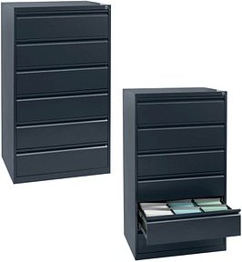 Thumbnail - Gürkan Karteischrank anthrazit 6 Schubladen 76,0 x 62,0 x 132,0 cm, 1 St.