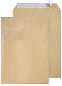 STEINMETZ Versandtaschen DIN C4 mit Fenster braun 250 St.