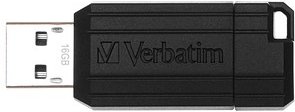 verbatim USB-Stick PinStripe schwarz 16 GB, 1 St.