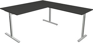 Kerkmann Form 1 Schreibtisch anthrazit rechteckig, T-Fuß-Gestell silber 160,0 x 80,0 cm