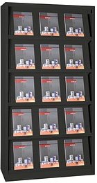 Thumbnail - Gürkan Prospektregal schwarz DIN A4 100,0 x 42,0 x 195,0 cm, 1 St.