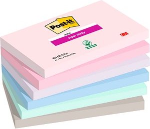 Thumbnail - Post-it® Super Sticky Notes Soulful Collection Haftnotizen extrastark farbsortiert, 6 Blöcke