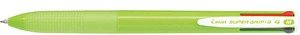 PILOT 4-Farben-Kugelschreiber Super Grip-G4 hellgrün, Schreibfarbe: schwarz, blau, rot, grün, 1 St.