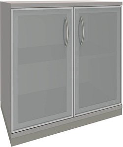 fm Aktenschrank Sidney, 4260267328958 lichtgrau, Acrylglas satiniert 1 Fachboden 80,0 x 44,2 x 78,1 cm