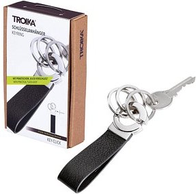 TROIKA® Schlüsselanhänger KEY-CLICK schwarz