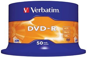 verbatim DVD-R 4,7 GB, 50 St.