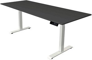 Thumbnail - Kerkmann Move 1 stable elektrisch höhenverstellbarer Schreibtisch anthrazit rechteckig, T-Fuß-Gestell weiß 200,0 x 80,0 ...