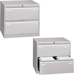 Thumbnail - BISLEY LIGHT Hängeregistraturschrank lichtgrau 2 Schubladen 80,0 x 62,2 x 71,1 cm