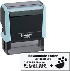trodat Textstempel, individualisierbar printy 4913 selbstfärbend schwarz mit Logo, 1 St.