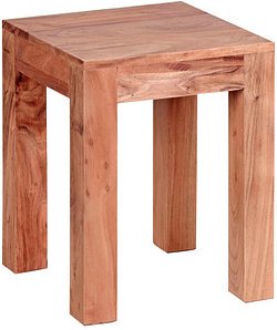 WOHNLING Beistelltisch quadratisch Massivholz akazie 35,0 x 35,0 x 45,0 cm, 1 St.