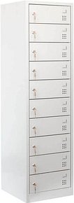 LÜLLMANN Schließfachschrank lichtgrau 526430, 10 Schließfächer 50,0 x 50,0 x 180,0 cm
