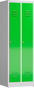 ClassiX Spind gelbgrün, lichtgrau X-510125, 2 Schließfächer 59,0 x 50,0 x 180,0 cm