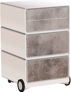 PAPERFLOW easyBox Industrial Rollcontainer weiß, bunt 61723 4 Auszüge 39,0 x 43,6 x 64,2 cm