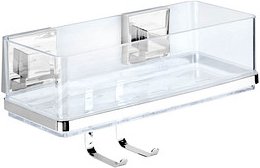 WENKO Quadro Duschkorb Edelstahl, Kunststoff