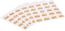 WOLF & APPENZELLER Klebenummern Zahlen, orange 20,0 x 24,0 mm, 100 Etiketten