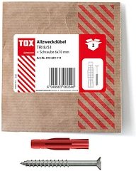 TOX TRI 8/51 010601111 Dübel mit Schrauben Ø 8 mm x 51 mm, 2 St.