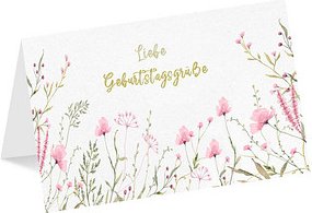 LUMA Geburtstagskarte rosa Blumen LU2519 DIN B6, 1 St.