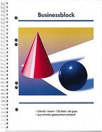 Collegeblöcke Kugel und Kegel Kleinformat liniert DIN A5 Innenrand, 5 Blöcke