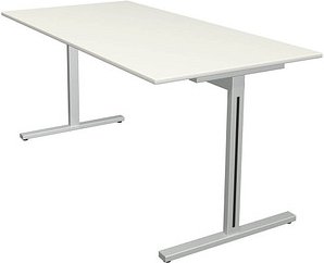 Thumbnail - Kerkmann Form 1 Schreibtisch weiß rechteckig, T-Fuß-Gestell silber 160,0 x 80,0 cm