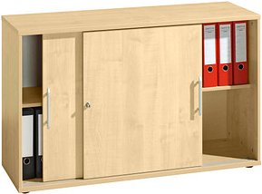 HAMMERBACHER Schiebetürenschrank, V1752S/3/3/RE ahorn 1 Fachboden 120,0 x 40,0 x 74,8 cm