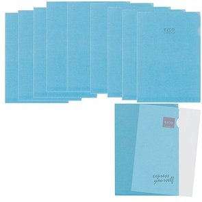10 ELCO Sichthüllen Ordo transparent DIN A4 blau glatt 80 g/qm