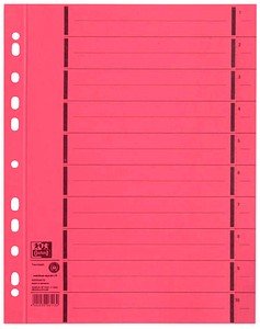 OXFORD Trennblätter DIN A4 1-10 rot, 250 g/qm, 100 St.