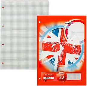 LANDRÉ® Schulheft Lineatur 22 kariert DIN A4 ohne Rand, 50 Blatt, 1 St.