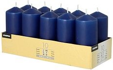STARPAK Stumpenkerzen dunkelblau, 10 St.