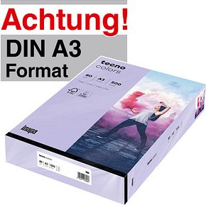 tecno Kopierpapier colors violett DIN A3 80 g/qm 500 Blatt