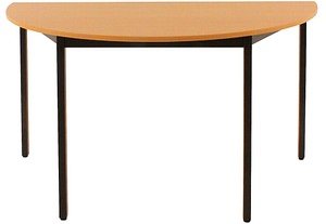 SODEMATUB Mehrzwecktisch buche, schwarz halbrund, Vierkantrohr schwarz, 140,0 x 70,0 x 74,0 cm