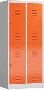 ClassiX Spind feuerrot, lichtgrau X-523224, 4 Schließfächer 80,0 x 50,0 x 180,0 cm