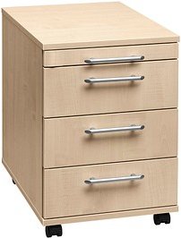 HAMMERBACHER Basic 1606 Rollcontainer ahorn 4 Auszüge 42,8 x 58,0 x 59,0 cm