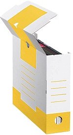 Cartonia Archivboxen weiß/gelb 8,3 x 34,0 x 25,2 cm, 10 St.