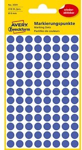 AVERY Zweckform Klebepunkte 3591 blau Ø 8,0 mm, 416 St.