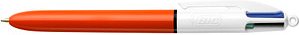 BIC 4-Farben-Kugelschreiber Original orange/weiß, Schreibfarbe: schwarz, blau, rot, grün, 1 St.