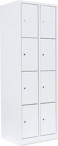 LÜLLMANN Schließfachschrank signalweiß 520427, 8 Schließfächer 60,0 x 50,0 x 180,0 cm