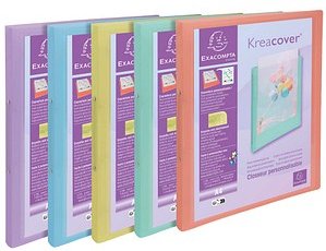 20 Exacompta Kreacover Pastell Ringbücher 2-Ringe farbsortiert 2,0 cm DIN A4