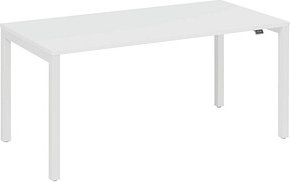 Thumbnail - fm Catro Schreibtisch weiß, verkehrsweiß rechteckig, 4-Fuß-Gestell weiß 180,0 x 80,0 cm