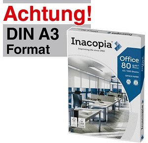Inacopia Kopierpapier office DIN A3 80 g/qm 500 Blatt