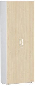 geramöbel Garderobenschrank Flex, S-386128-AW weiß, ahorn 2 Fachböden 80,0 x 42,0 x 216,0 cm