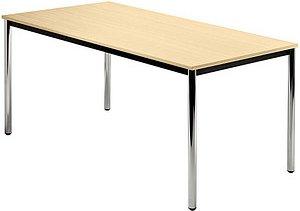 HAMMERBACHER Konferenztisch VDR16 ahorn rechteckig, Rundrohr chrom, 160,0 x 80,0 x 72,0 cm