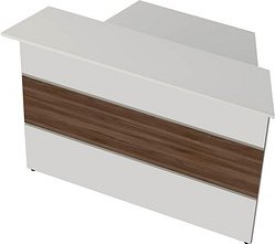 Kerkmann Anbautheke gerade, weiß, nussbaum 145,0 x 92,0 x 108,0 cm