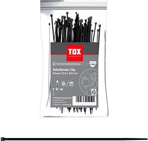TOX Kabelbinder Clip schwarz 300,0 mm x 3,6 mm, 100 St.