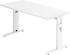 HAMMERBACHER OS614 Schreibtisch weiß rechteckig, C-Fuß-Gestell weiß 140,0 x 67,2 cm