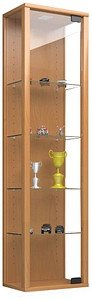 VCM my home Stano Mini Hängevitrine buche 4 Fachböden mit Beleuchtung
