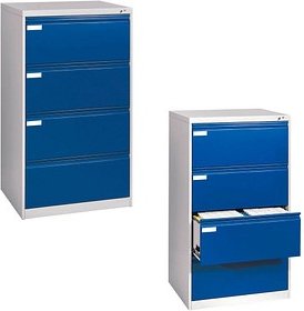 CP C 2000 Acurado Hängeregistraturschrank lichtgrau, blau 4 Schubladen 78,7 x 59,0 x 135,7 cm, 1 St.